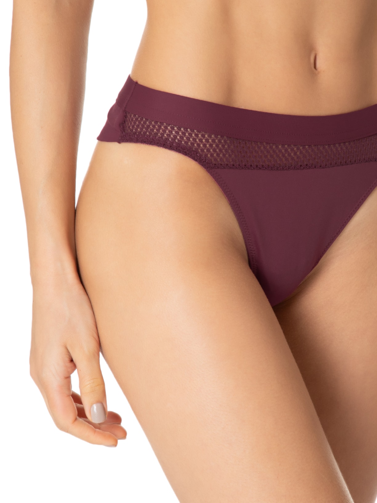 Calcinha Fio Dental Micro Infinite Flex Vinho Calvin Klein Underwear