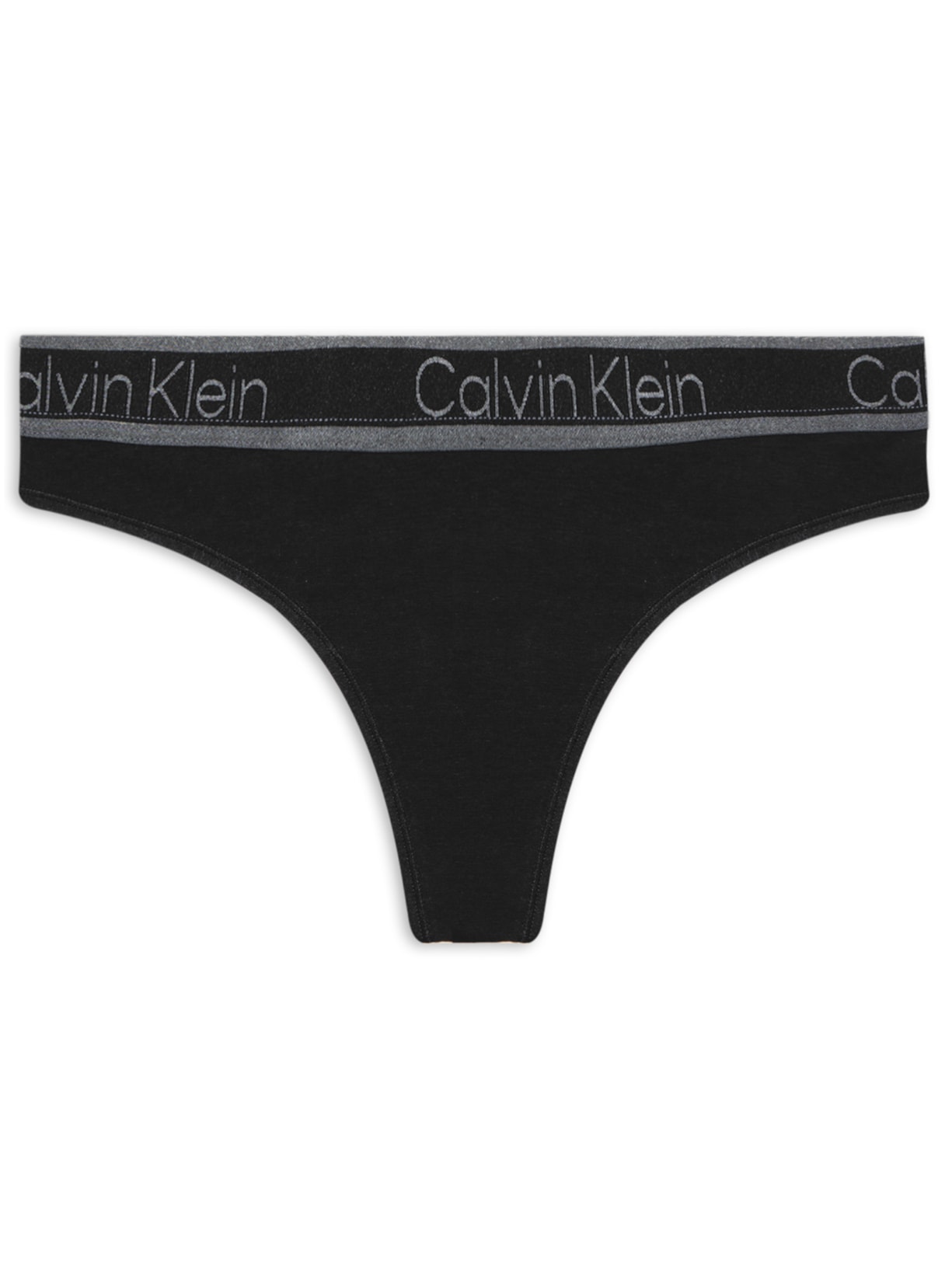 Calcinha Fio Dental Micro Tonal Logo - Preto