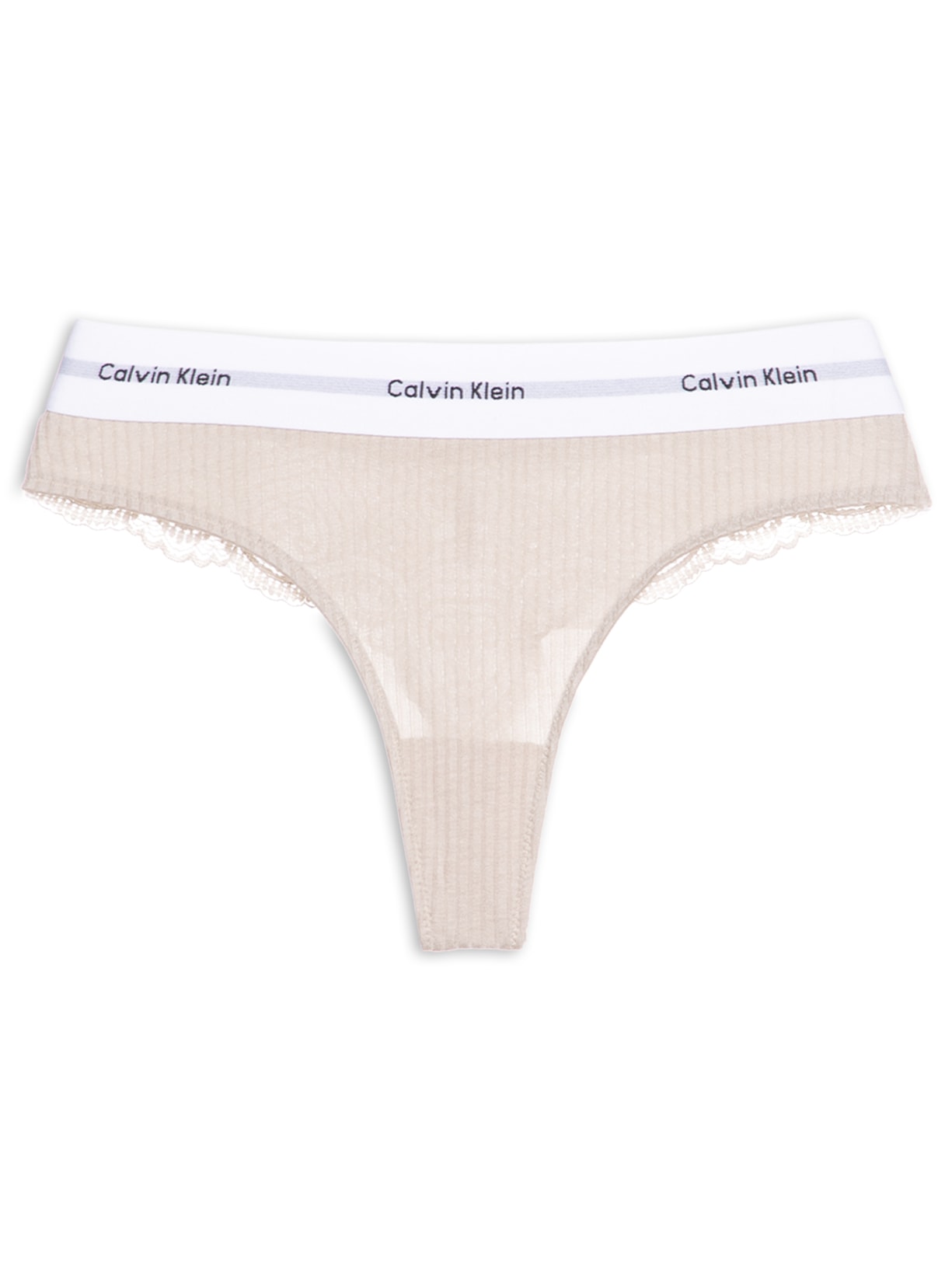 Calcinha Fio Dental Modal Lace Modern RI – Bege Calvin Klein Underwear