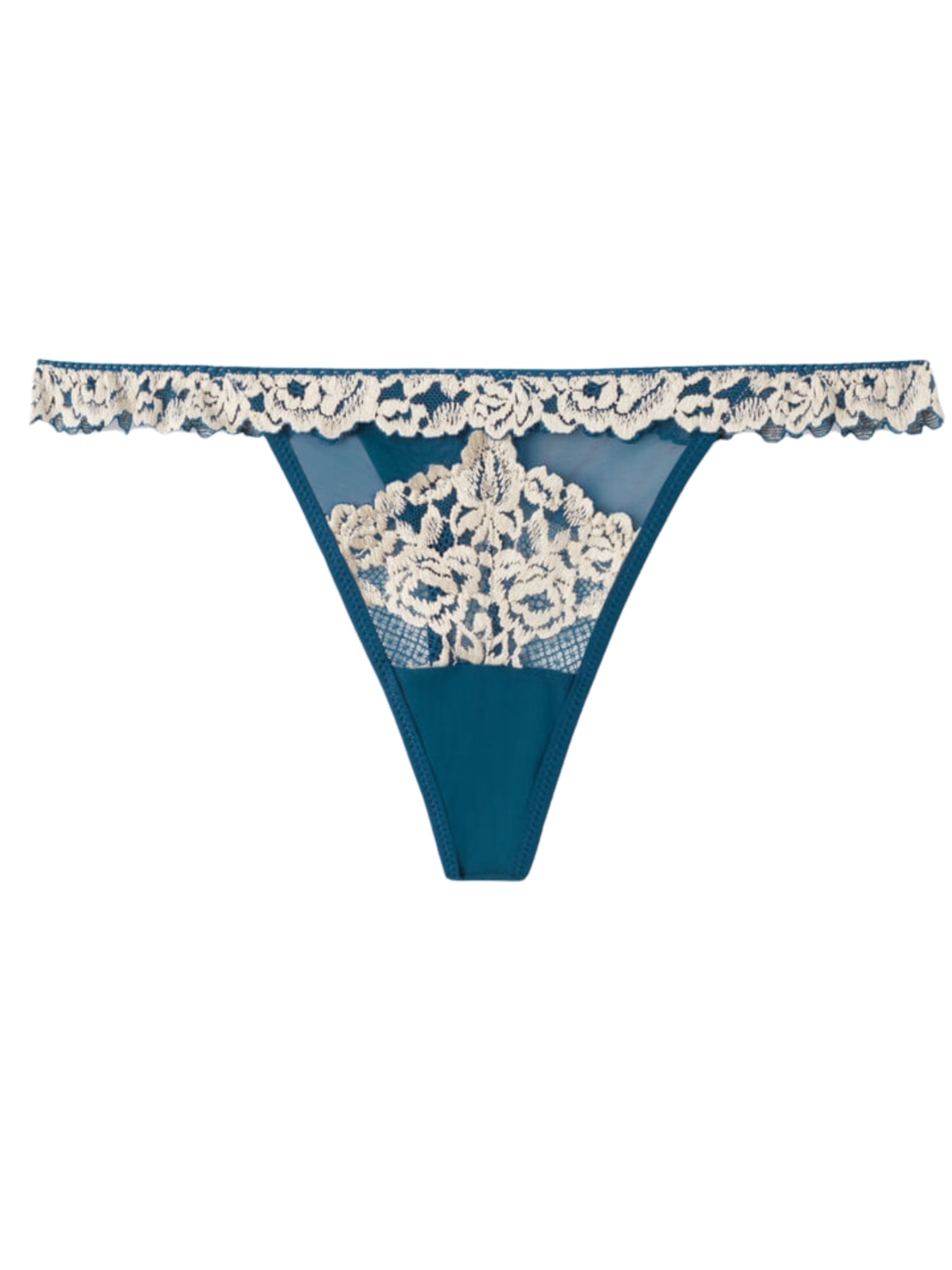 Calcinha Fio Dental Pretty Flowers Azul Intimissimi