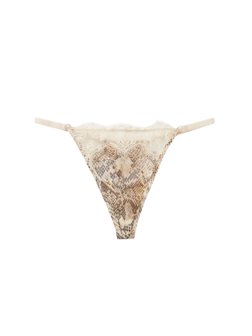Calcinha Fio Dental Serpente Seductive Glamour - Bege