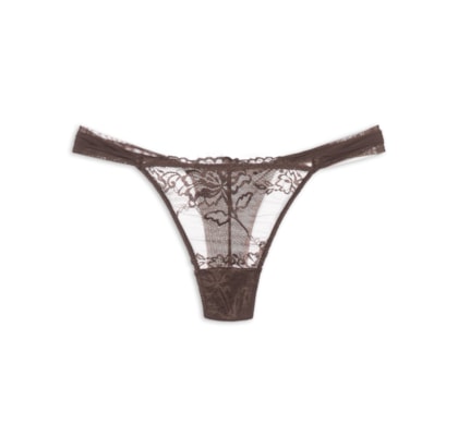 Calcinha Fio Renda Expresso Glow - Marrom