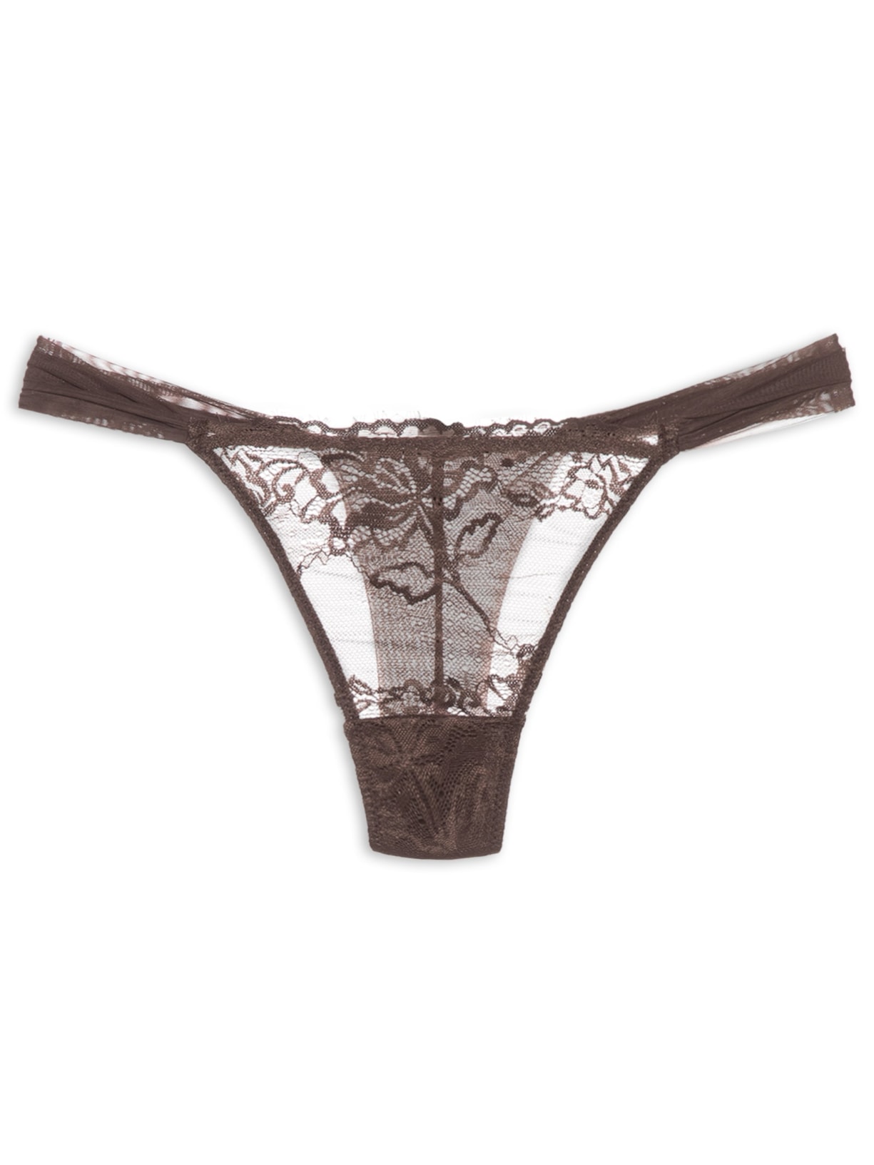 Calcinha Fio Renda Expresso Glow - Marrom