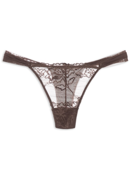 Calcinha Fio Renda Expresso Glow - Marrom