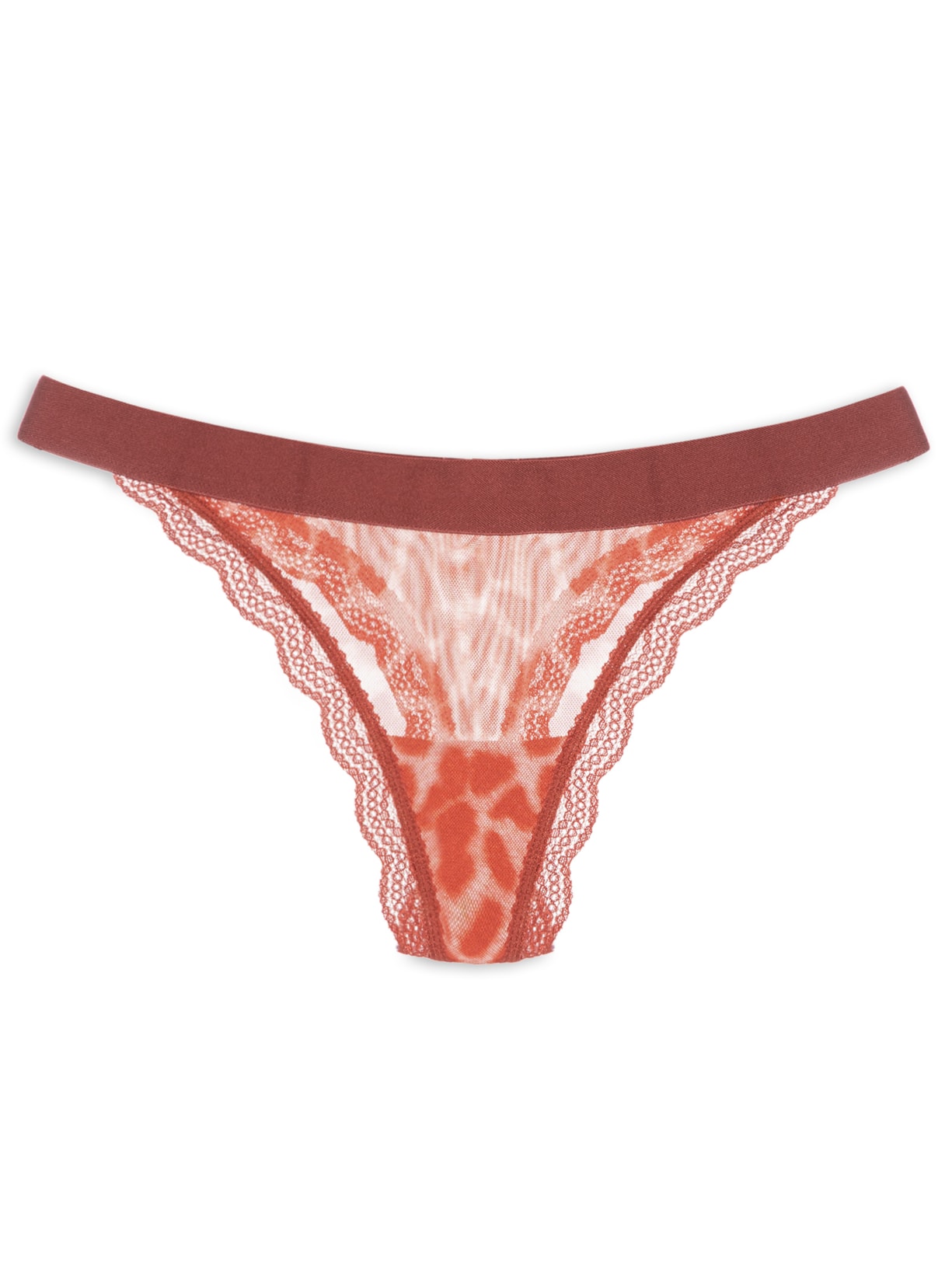 Calcinha Fio Tule Luciana - Vermelho