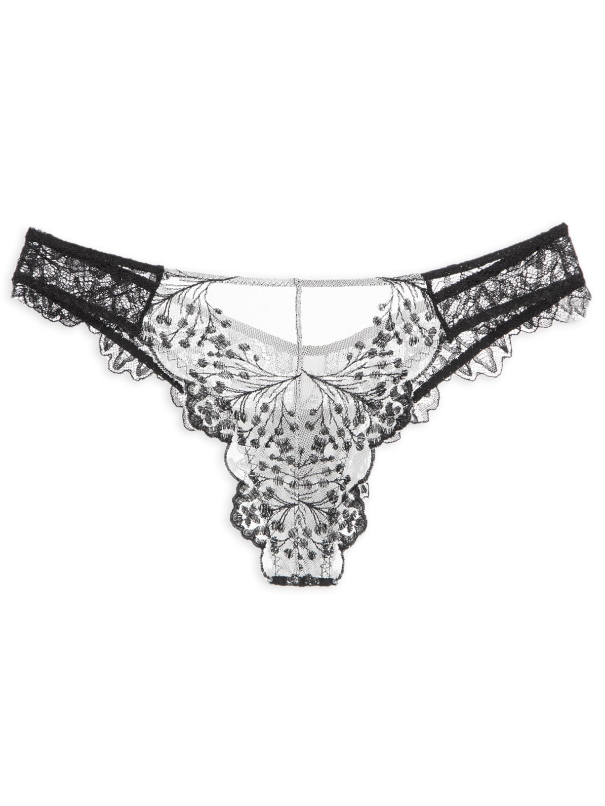 Calcinha Fio Tule Madona Preto Jogê