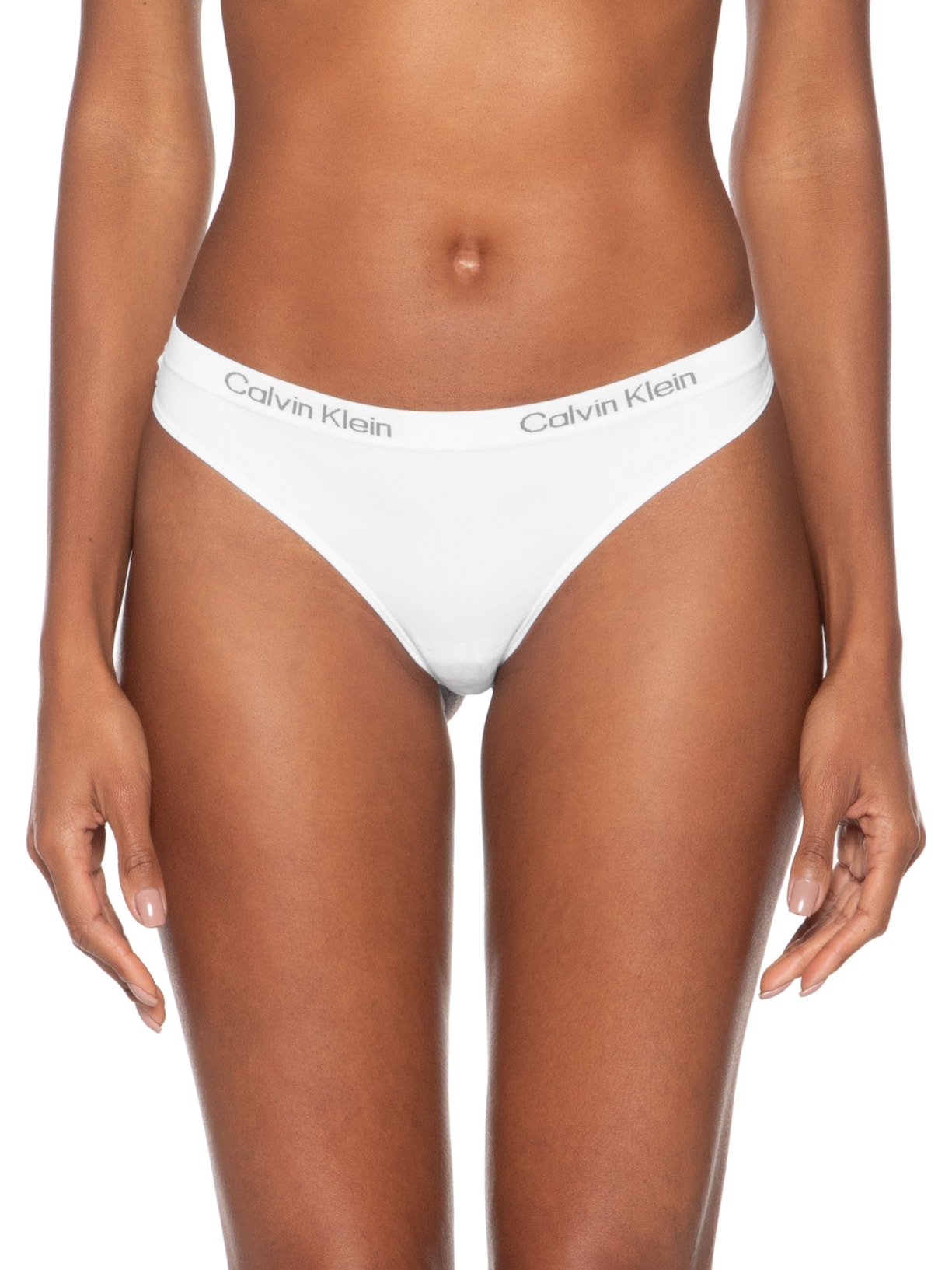 Calcinha Kit 2 Fio Dental Microfibra Seamless Branco Calvin Klein Underwear
