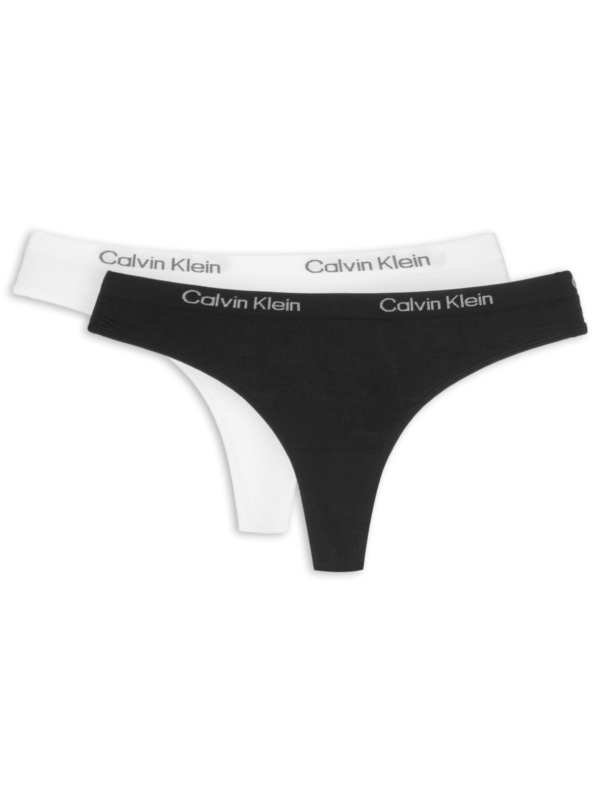 Calcinha Kit 2 Fio Dental Microfibra Seamless Branco Calvin Klein Underwear