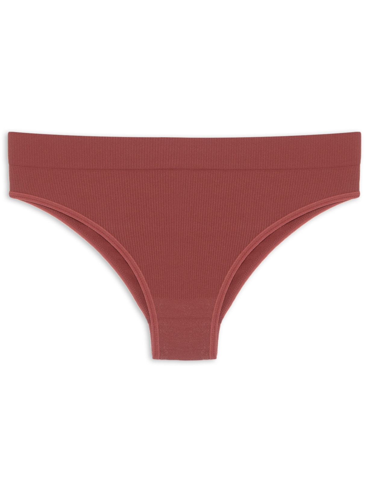 Calcinha Laterais Largas Em Microfibra Canelada Free - Vinho