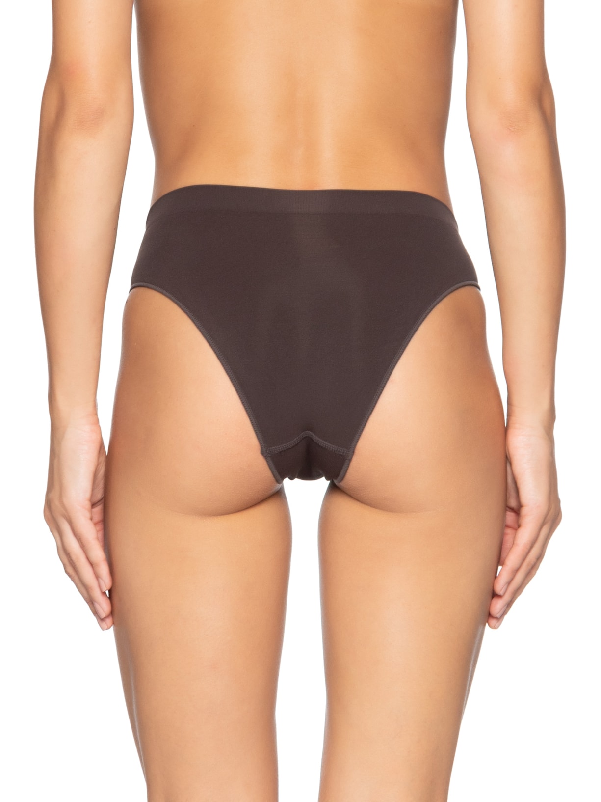 Calcinha Laterais Largas Em Microfibra Light Marrom Hope