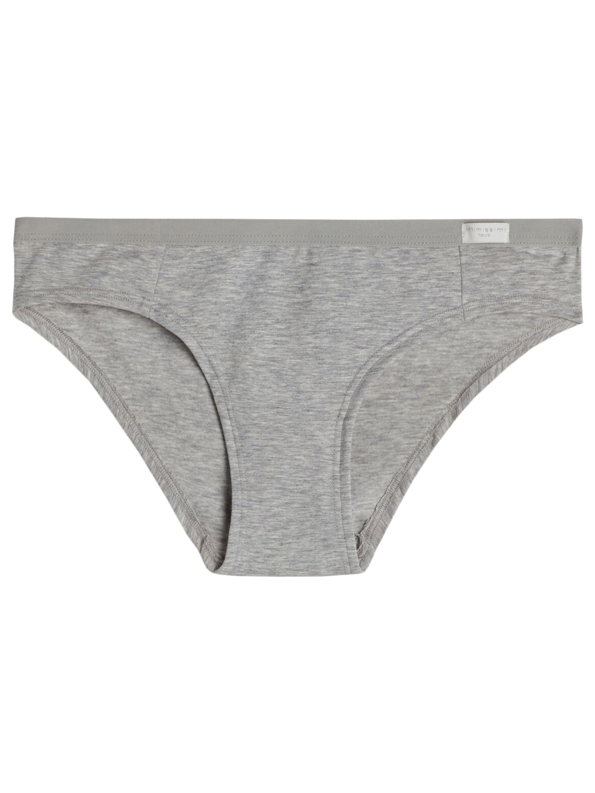 Calcinha Reta Em Algodao Natural - Cinza