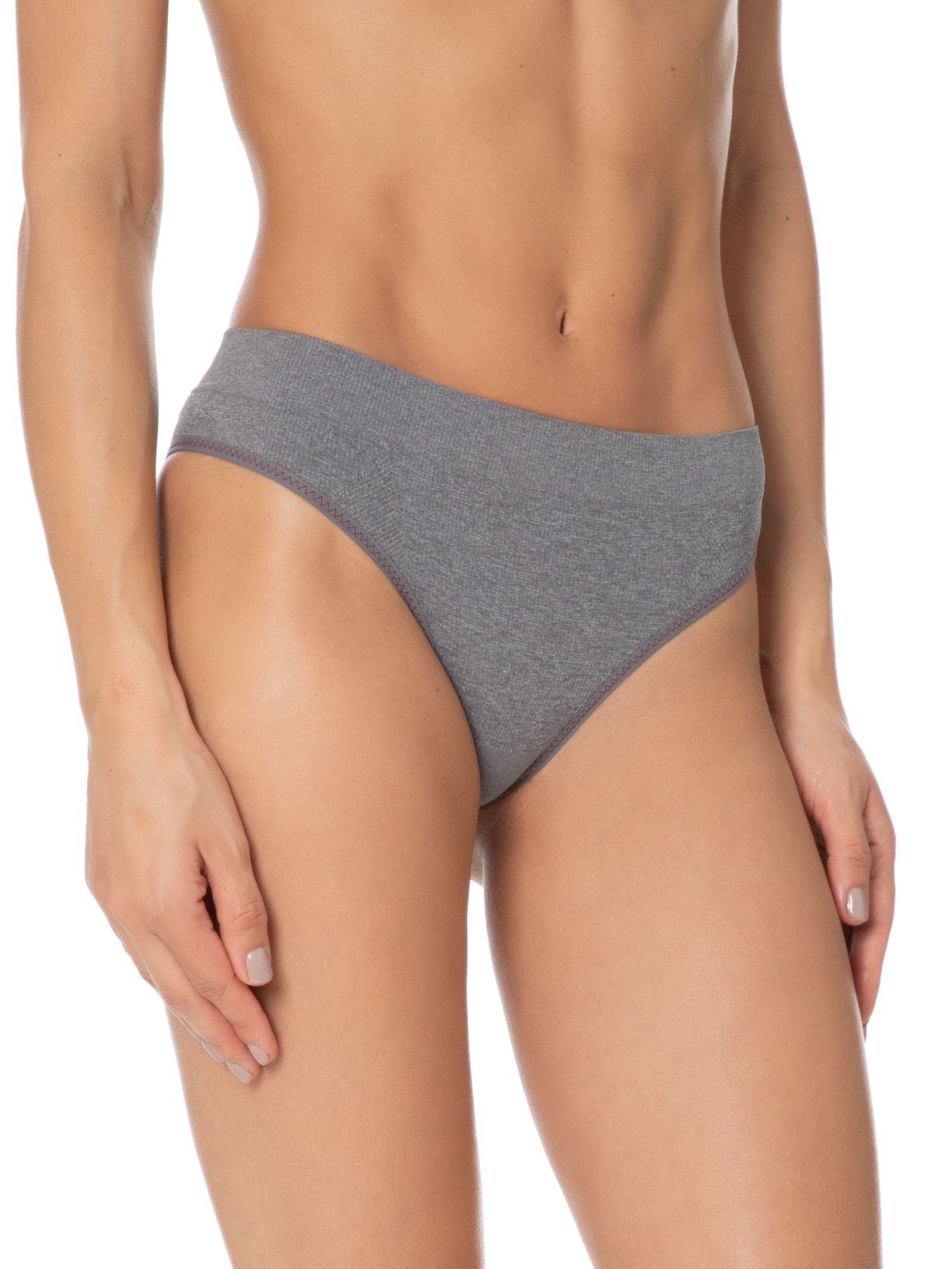 Calcinha Ribana Sem Costura Cinza Lupo