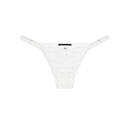 Calcinha String Biquíni Em Renda - Branco