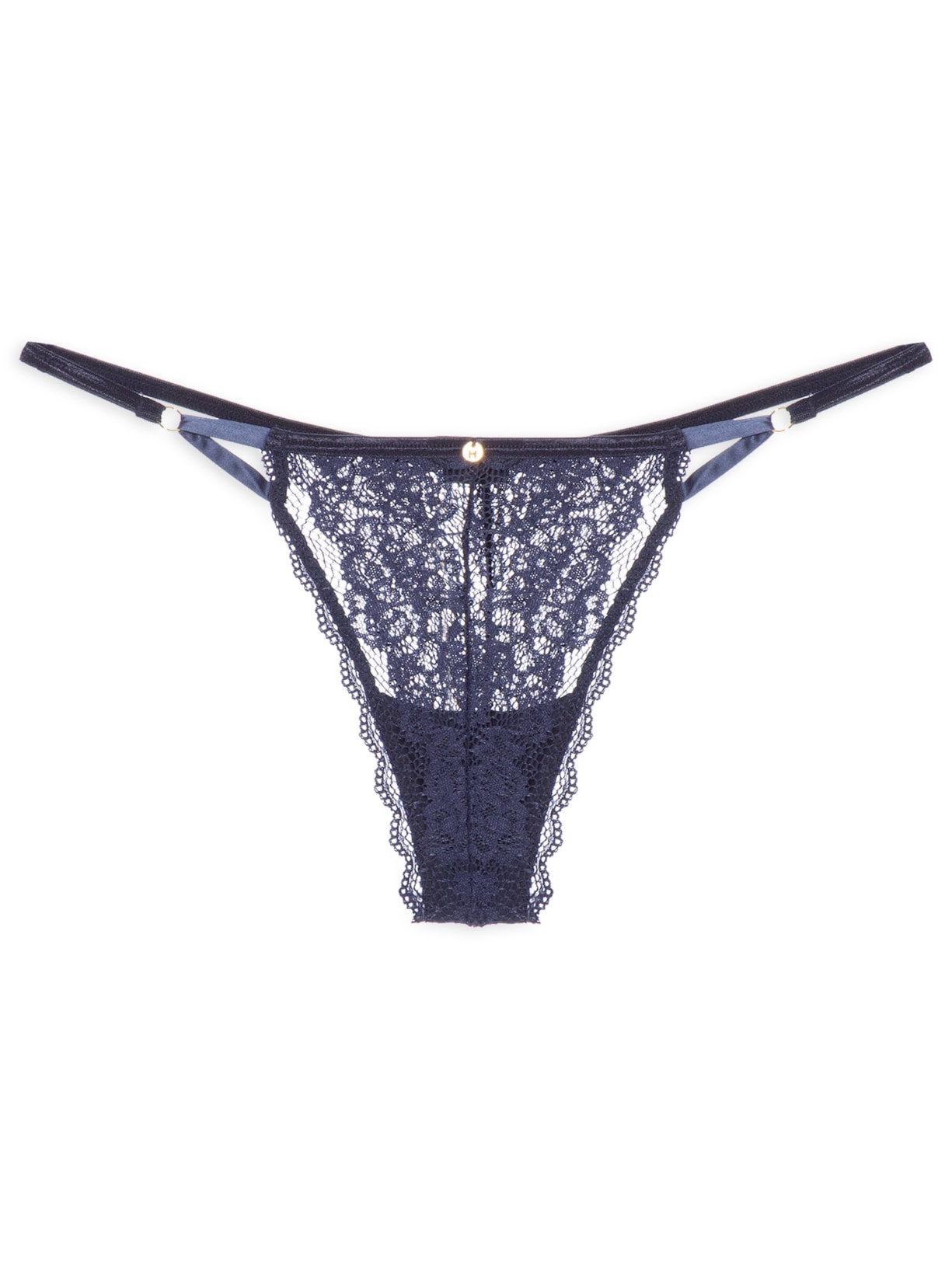 Calcinha String Fio Dental Em Renda - Azul
