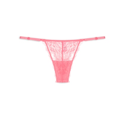 Calcinha String Fio Dental Em Renda - Rosa