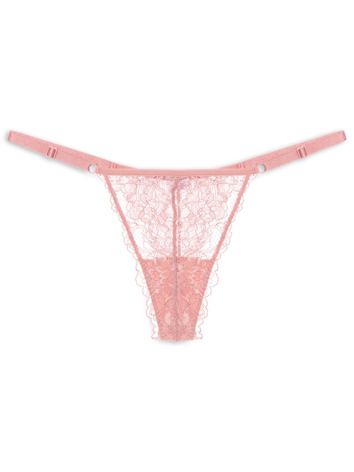 Calcinha String Fio Dental Em Renda - Rosa