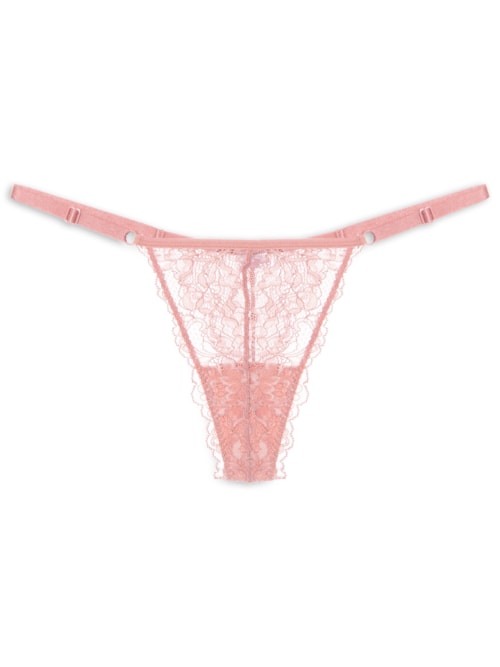Calcinha String Fio Dental Em Renda - Rosa