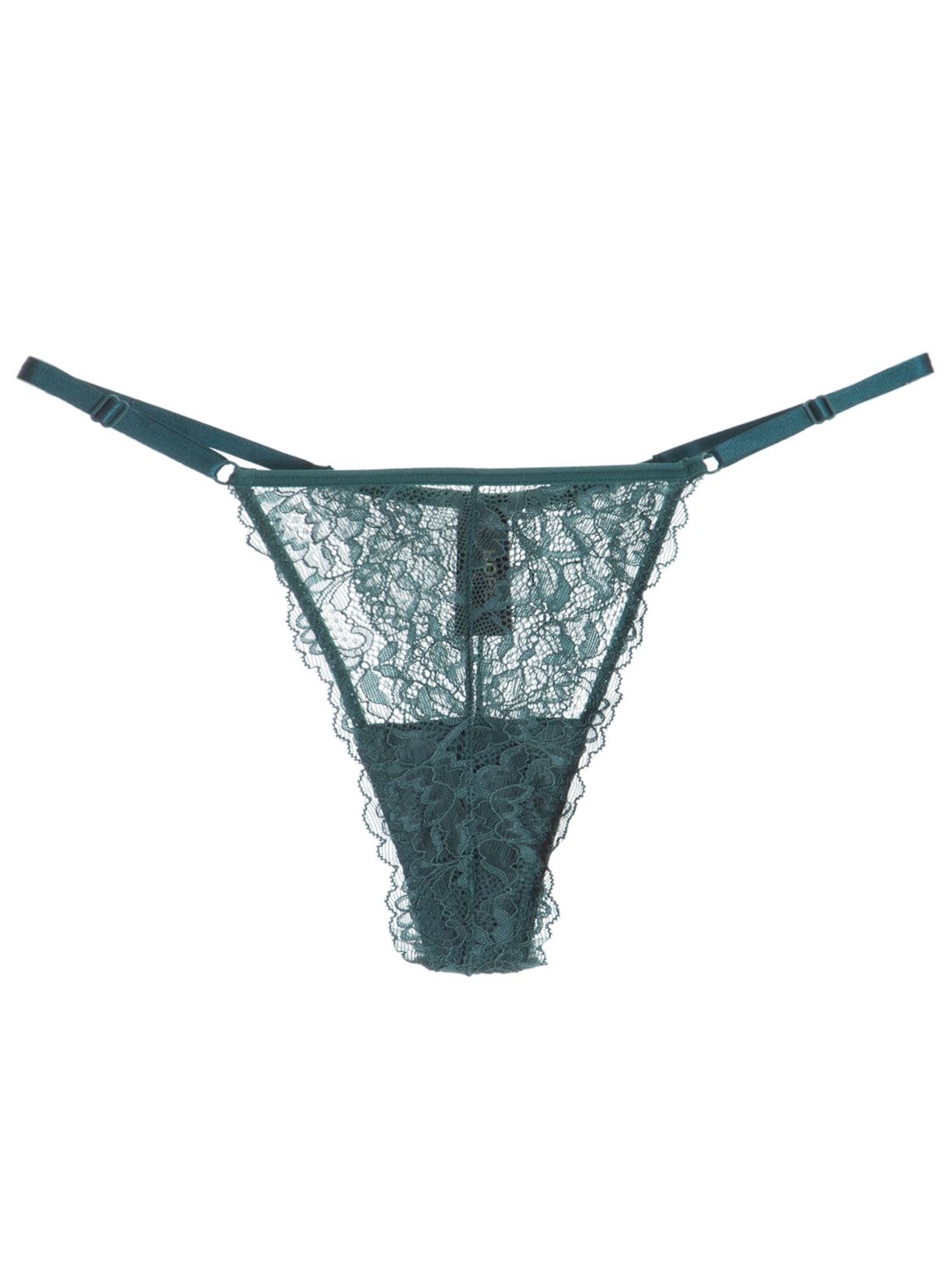 Calcinha String Fio Dental Em Renda - Verde