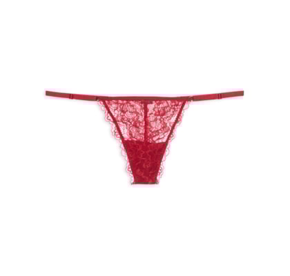 Calcinha String Fio Dental Em Renda - Vermelho