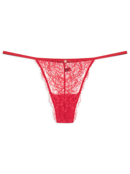 Calcinha String Fio Dental Em Renda - Vermelho