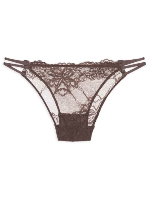 Calcinha String Renda Expresso Glow - Marrom