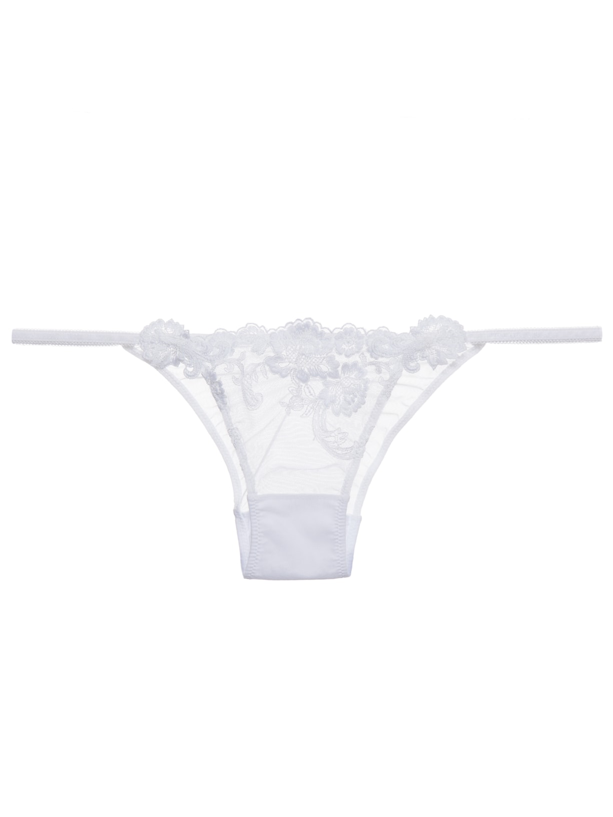 Calcinha String Tule Bordado - Branco
