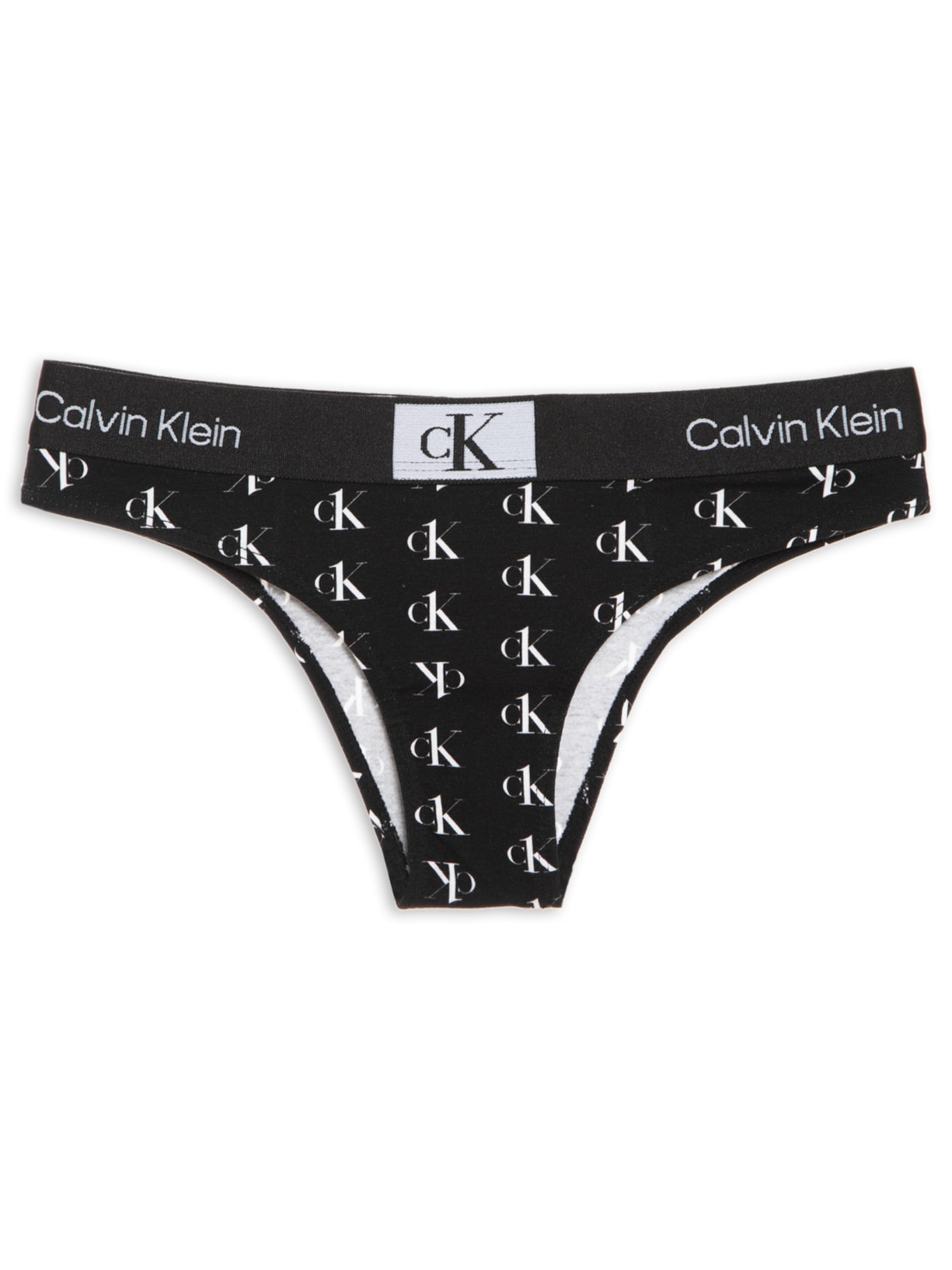 Calcinha Tanga 1996 Print Staggered Logo - Preto