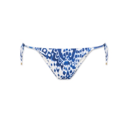 Calcinha Tanga Amarradinho Com Textura Estampado - Azul