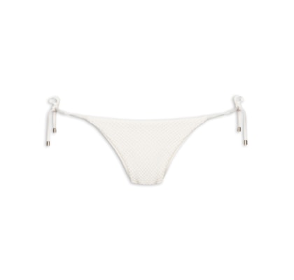 Calcinha Tanga Amarradinho Textura Liso - Branco