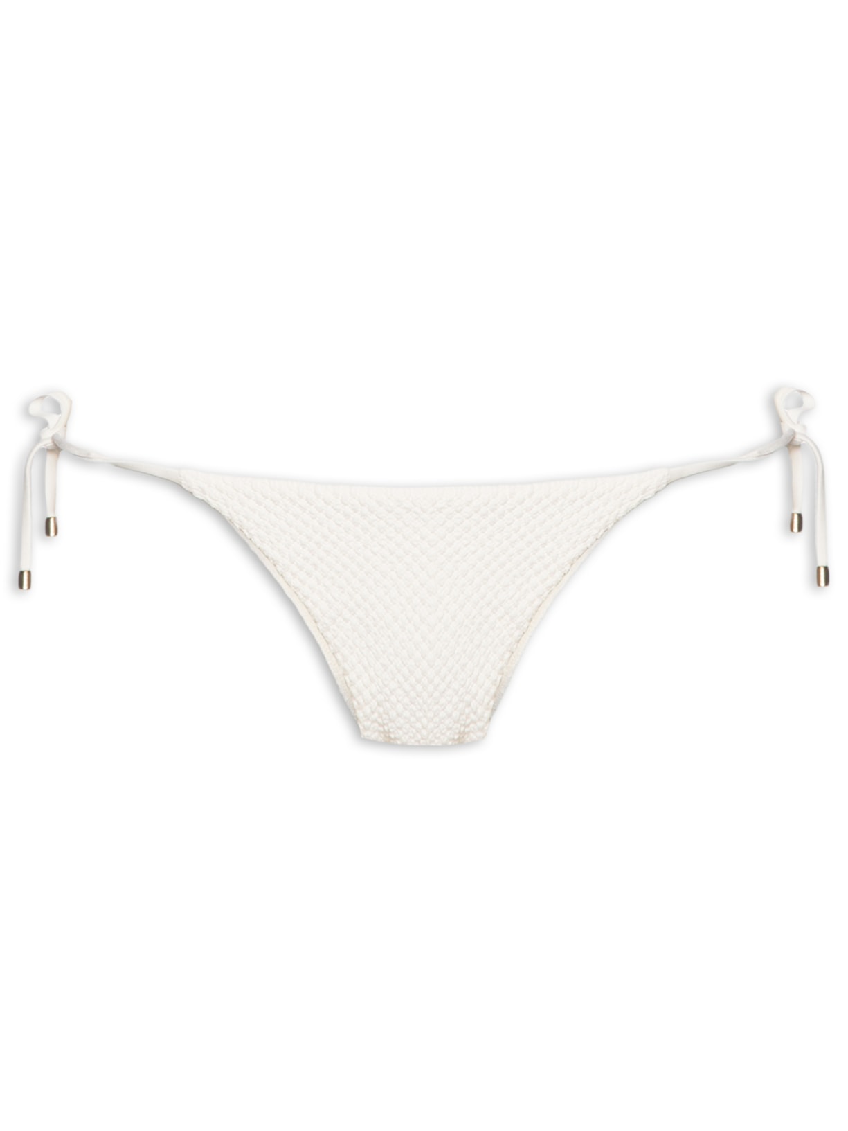 Calcinha Tanga Amarradinho Textura Liso - Branco
