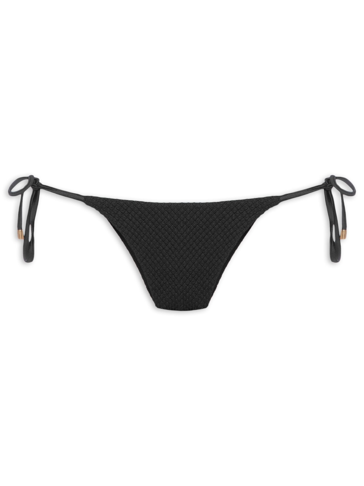 Calcinha Tanga Amarradinho Textura Liso Preto Cia Marítima