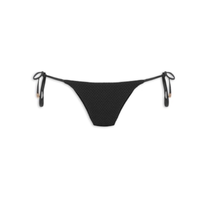 Calcinha Tanga Amarradinho Textura Liso - Preto