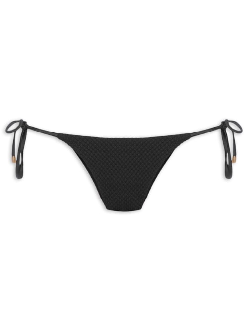 Calcinha Tanga Amarradinho Textura Liso - Preto