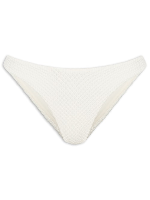Calcinha Tanga Asa Delta Textura Lisa - Branco