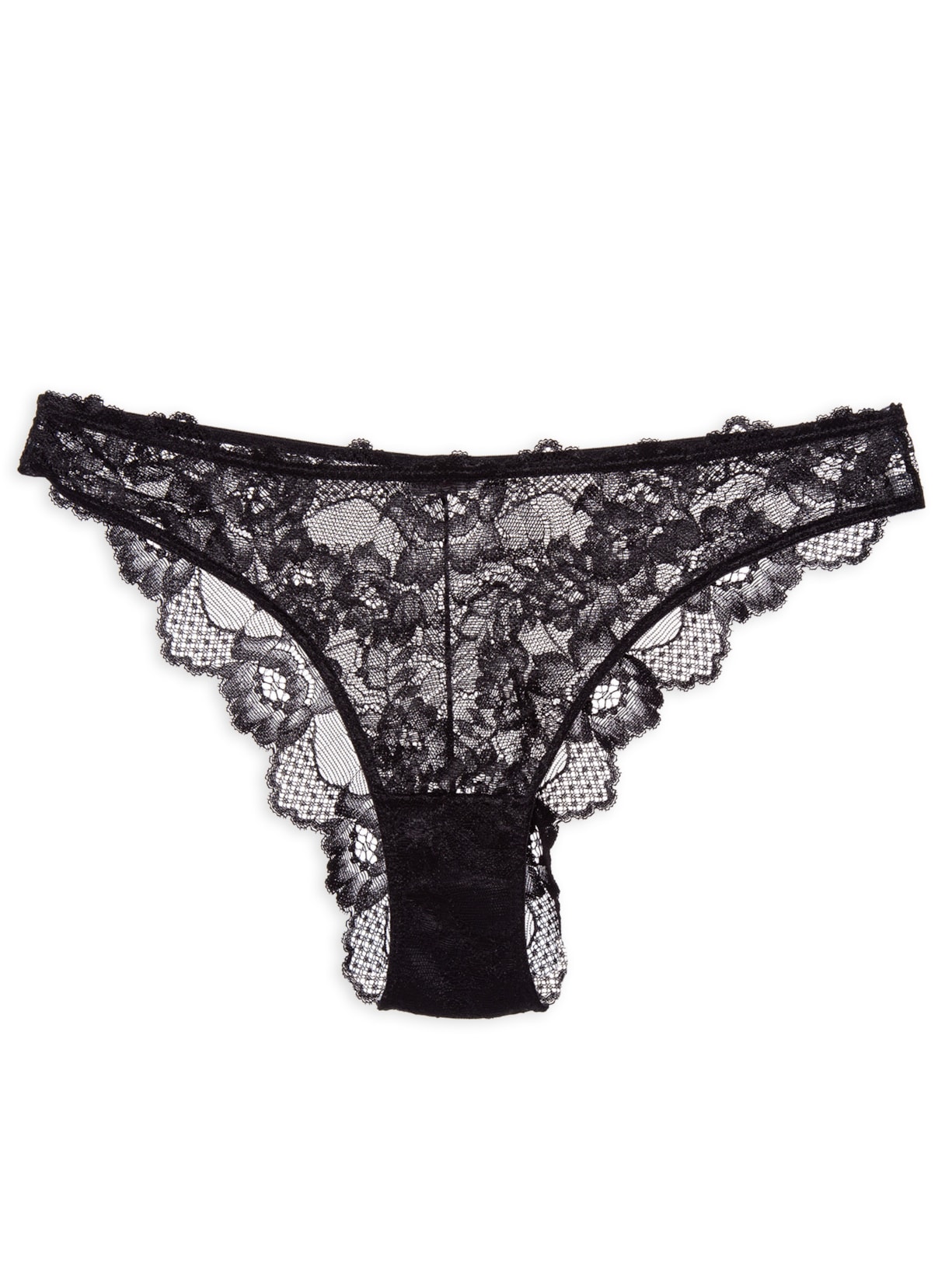Calcinha Tanga Black Lace - Preto