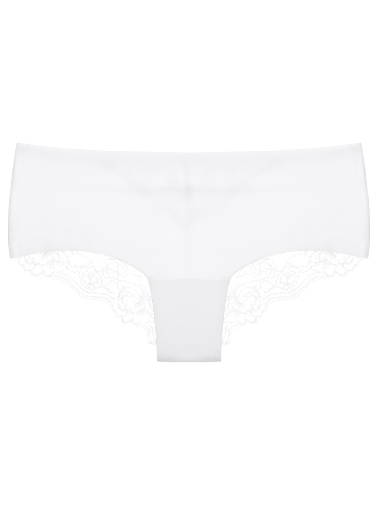 Calcinha Tanga Brasileira Em Microfibra E Renda - Branco