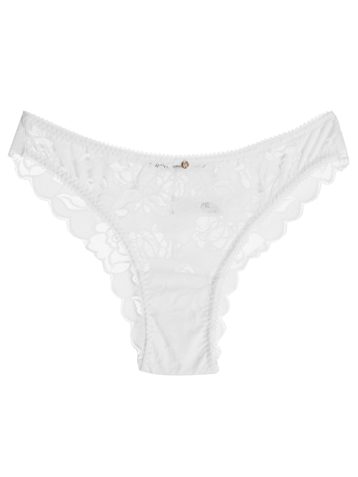 Calcinha Tanga Brasileira Em Renda - Branco