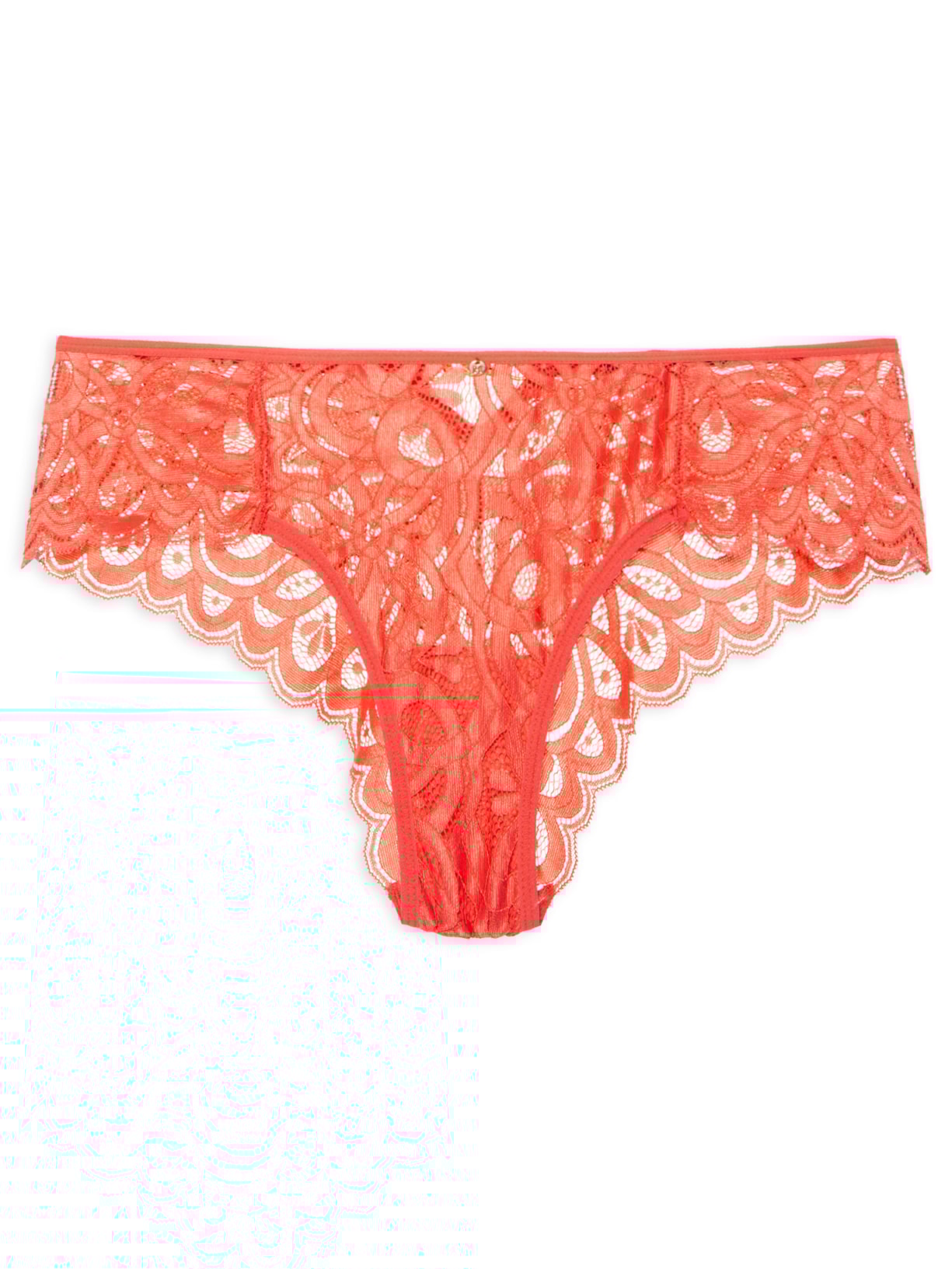 Calcinha Tanga Brasileira Em Renda - Vermelho