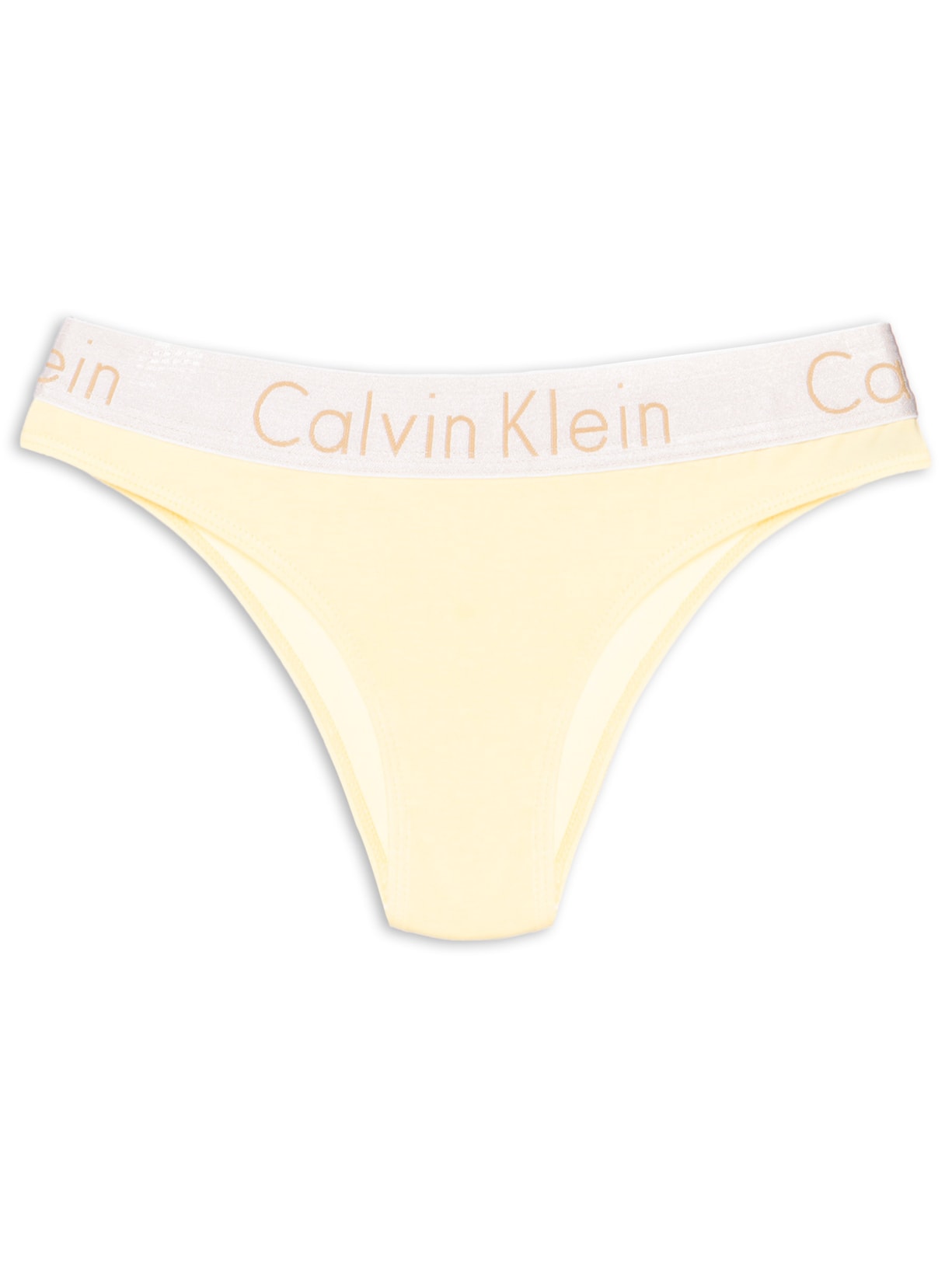 Calcinha Tanga Cotton Ck Reveillon Amarelo Calvin Klein Underwear
