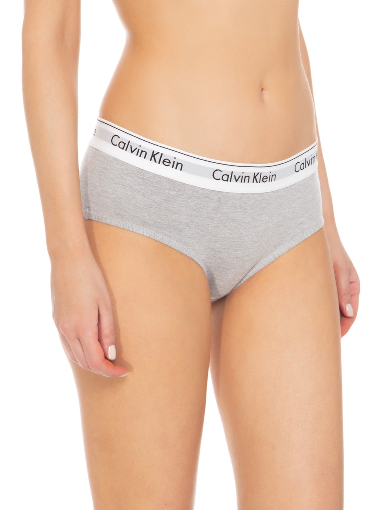 Calcinha Tanga Larga Modern Cotton Cinza Calvin Klein Underwear