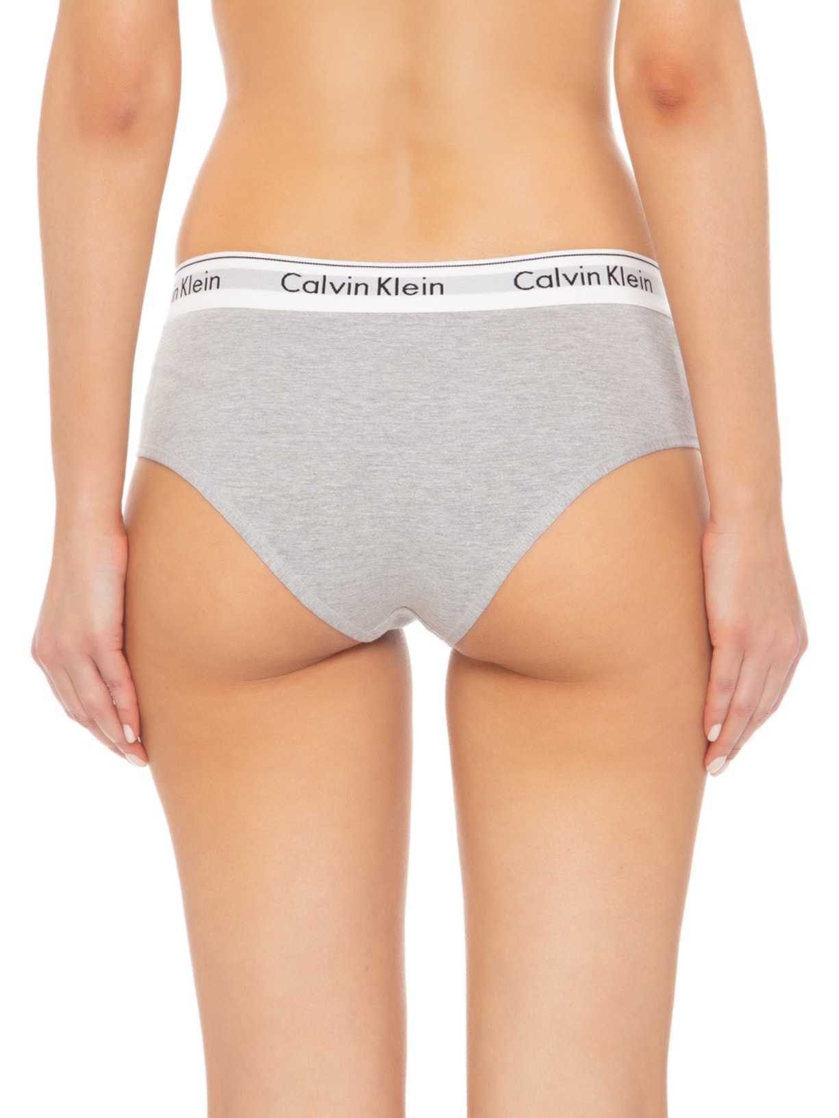 Calcinha Tanga Larga Modern Cotton Cinza Calvin Klein Underwear