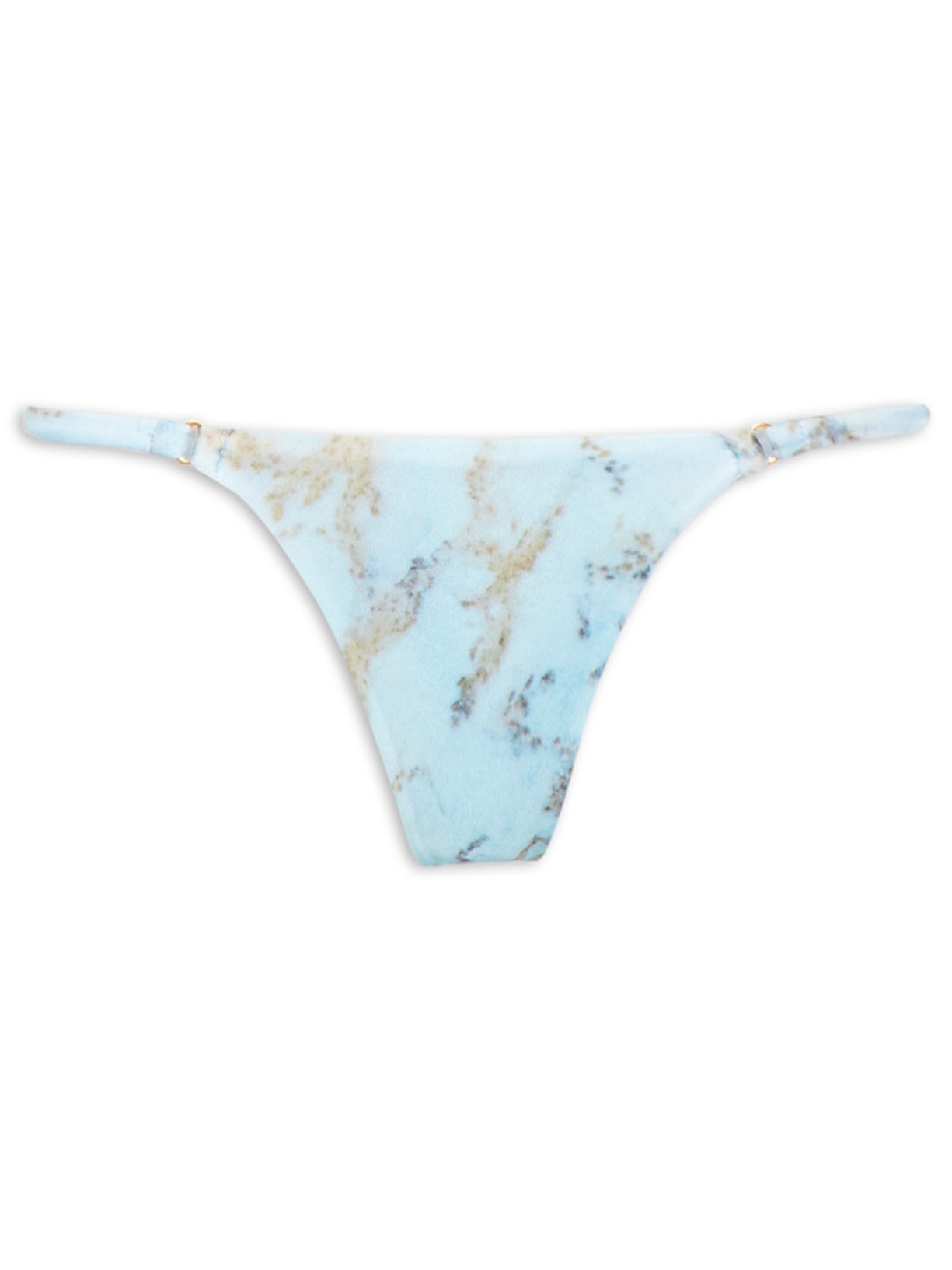 Calcinha Tanga Lateral Estreita Estampada - Azul
