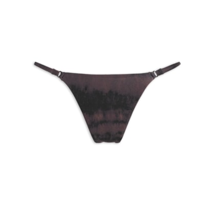 Calcinha Tanga Lateral Estreita Estampada - Preto