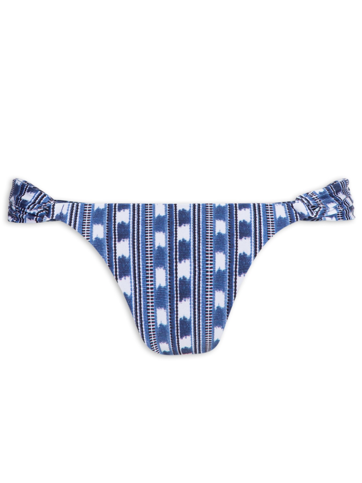 Calcinha Tanga Lateral Média Estampada Azul  Cia Marítima