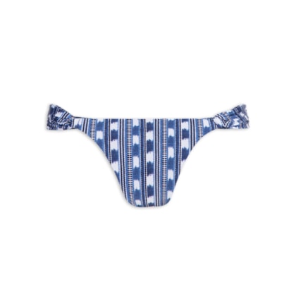 Calcinha Tanga Lateral Média Estampada - Azul 