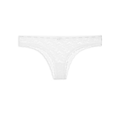 Calcinha Tanga Micrologo Lace - Branco