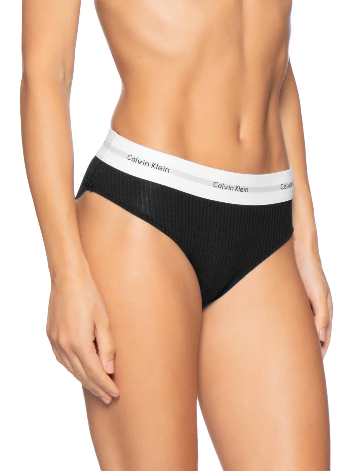 Calcinha Tanga Modal Lace Modern Logo – Preto Calvin Klein Underwear
