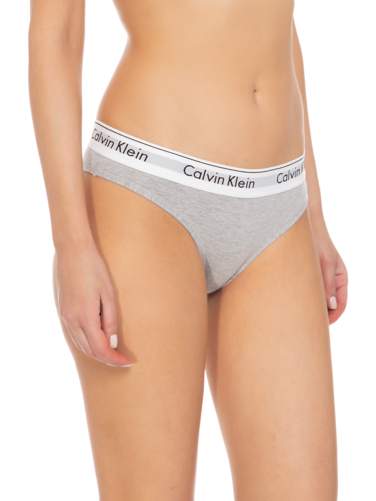 Calcinha Tanga Modern Cotton Cinza Calvin Klein Underwear