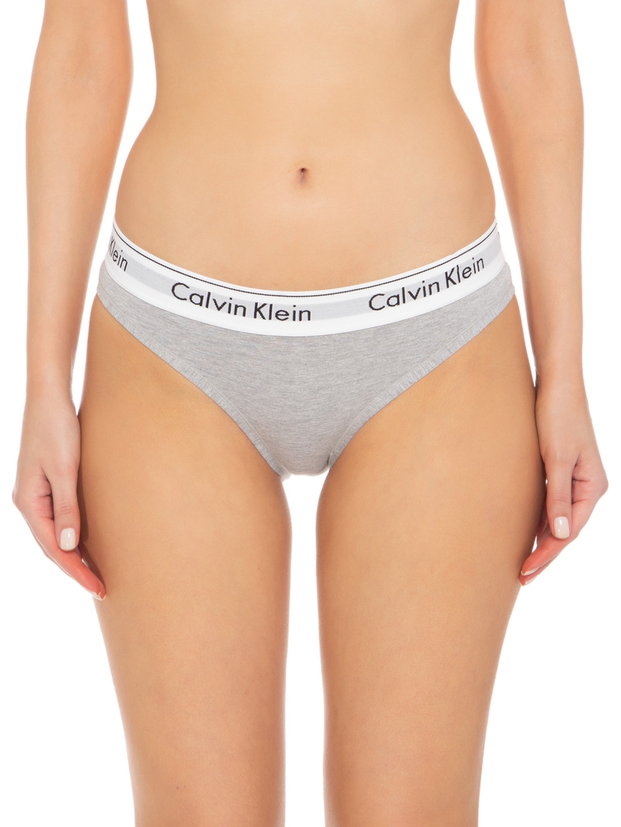 Calcinha Tanga Modern Cotton Cinza Calvin Klein Underwear