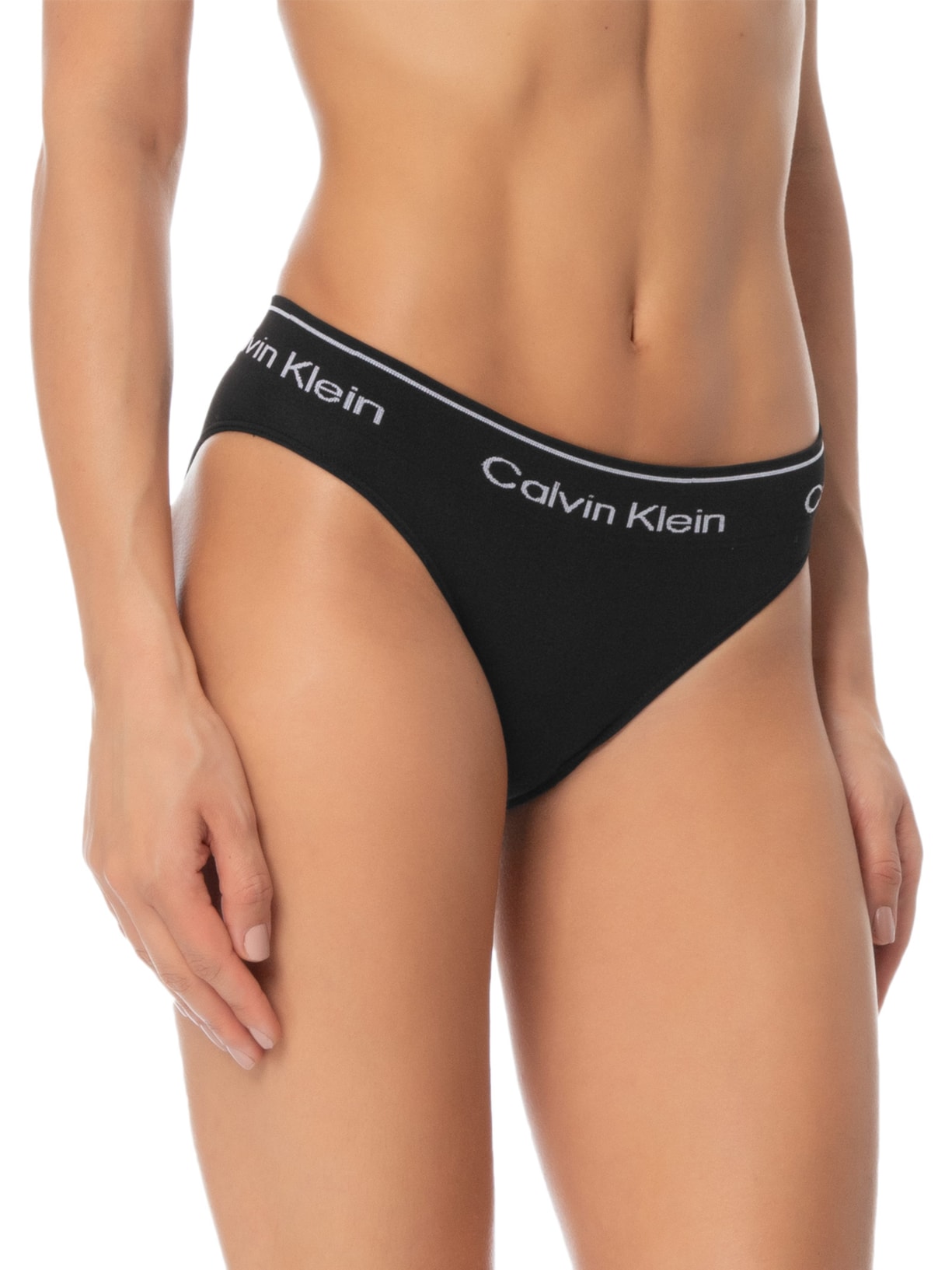 Calcinha Tanga Modern Cotton Seamless Preto Calvin Klein Underwear